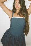 Eniko Skater Dress (Navy/White)