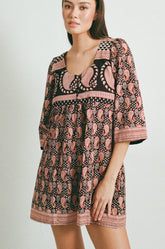 Almost Always Batik Dress (Red/Navy)