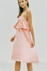 Unna Peplum Midi Dress (Ballerina)