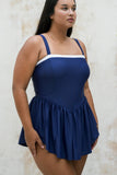 Eniko Skater Dress (Navy/White)
