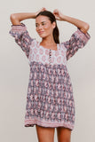 Almost Always Batik Dress (Red/Navy)