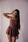 Eniko Skater Dress (Cocoa)