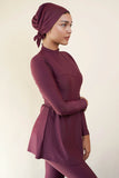 Aliyah Skater Dress (Burgundy)