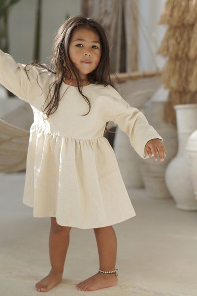 MINI ALAIA LINEN DRESS (Oatmeal)