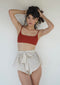 Puglia Fold Shorts (Khaki Stripes)